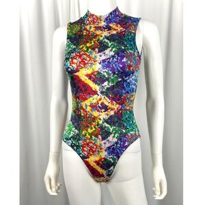 Vintage 2000’s ‘Cheerleader & Danz Team’ Multicoloured Mockneck Bodysuit - XS